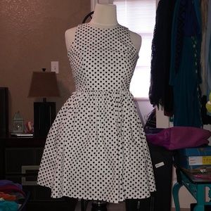 White dress with black polka dots!
